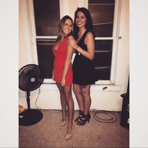 Red Asymmetrical Mini Dress [Size: Small]